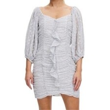 Minkpink Kaylie Ruched Polka Dot Bodycon Mini Dress Size Small White & Black NEW