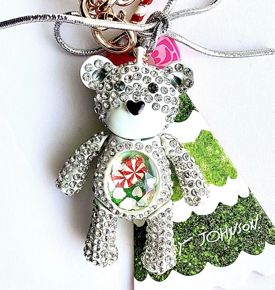 Collar Betsey Johnson Oso de Cristal Blanco Adorno Convertible Nuevo con Etiquetas Foto 3 de 4