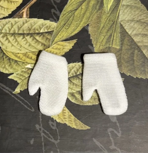 MATTEL TRICOT WHITE FASHION DOLL GLOVES FOR SKIPPER Excellent Condition
