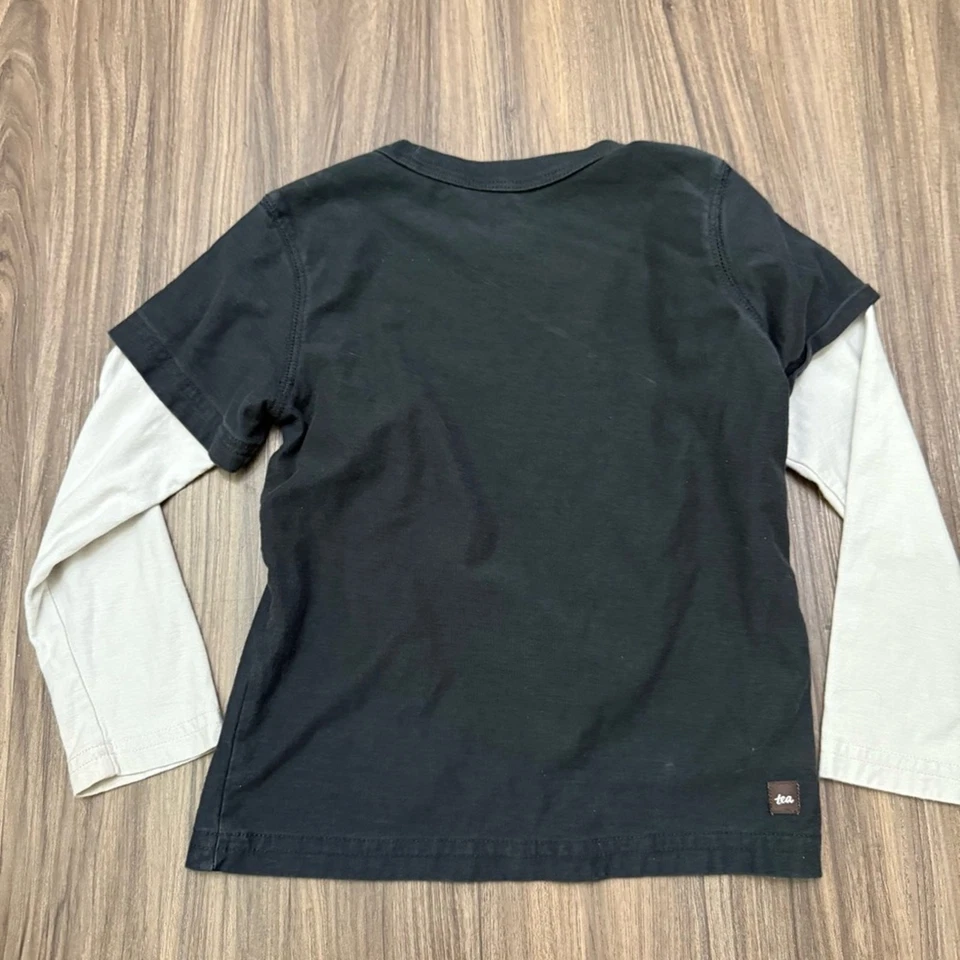 Camiseta Tea Collection Bebé Niño Pequeño Niños Talla 4 Montaje Fuji Gráfico Capas Foto 3 de 4