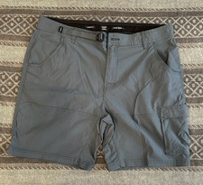 Prana Zion II Shorts Mens 38x8 Blue Stretch Belted Cargo Hiking Outdoor