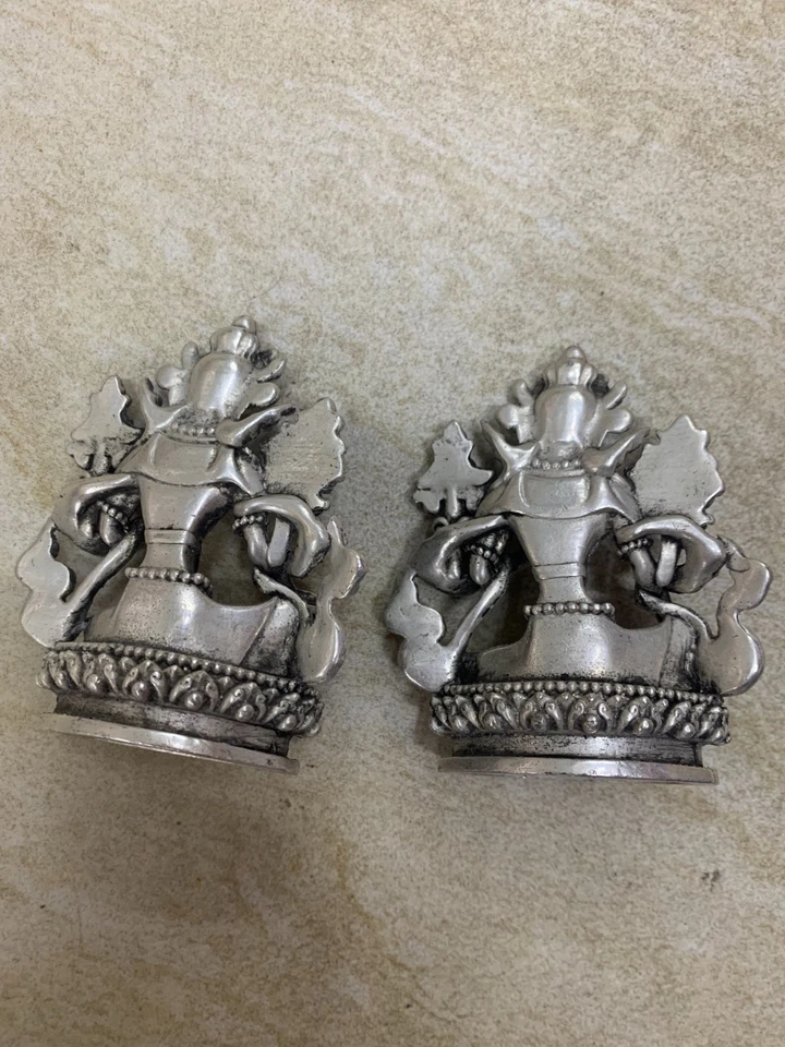 Чудесные тибетские серебряные статуэтки ручной работы *Кваньинь* 2 шт.!!! - Изображение 3 из 4