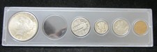 1925 U.S. COIN BIRTH YEAR SET WITH NICE 1925 PEACE DOLLAR - STANDING LIBERTY 25C