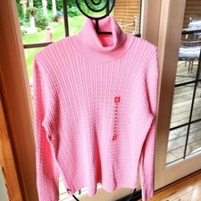 Anne Klein Sport Stretch Pink Turtleneck Long Sleeve Sz. XLSweater NWT