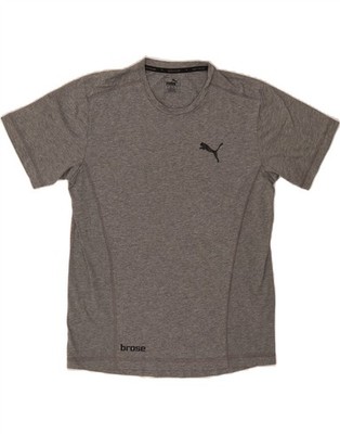 PUMA Mens T-Shirt Top Medium Grey Cotton AT09