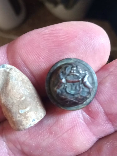 civil war Michigan cuff button plus from Stafford County VA