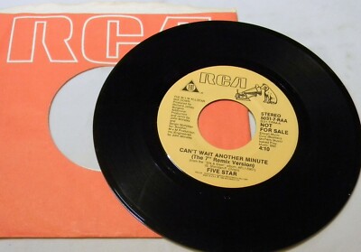 FIVE STAR CAN'T WAIT ANOTHER MINUTE PROMO  45 RPM RECORD 047