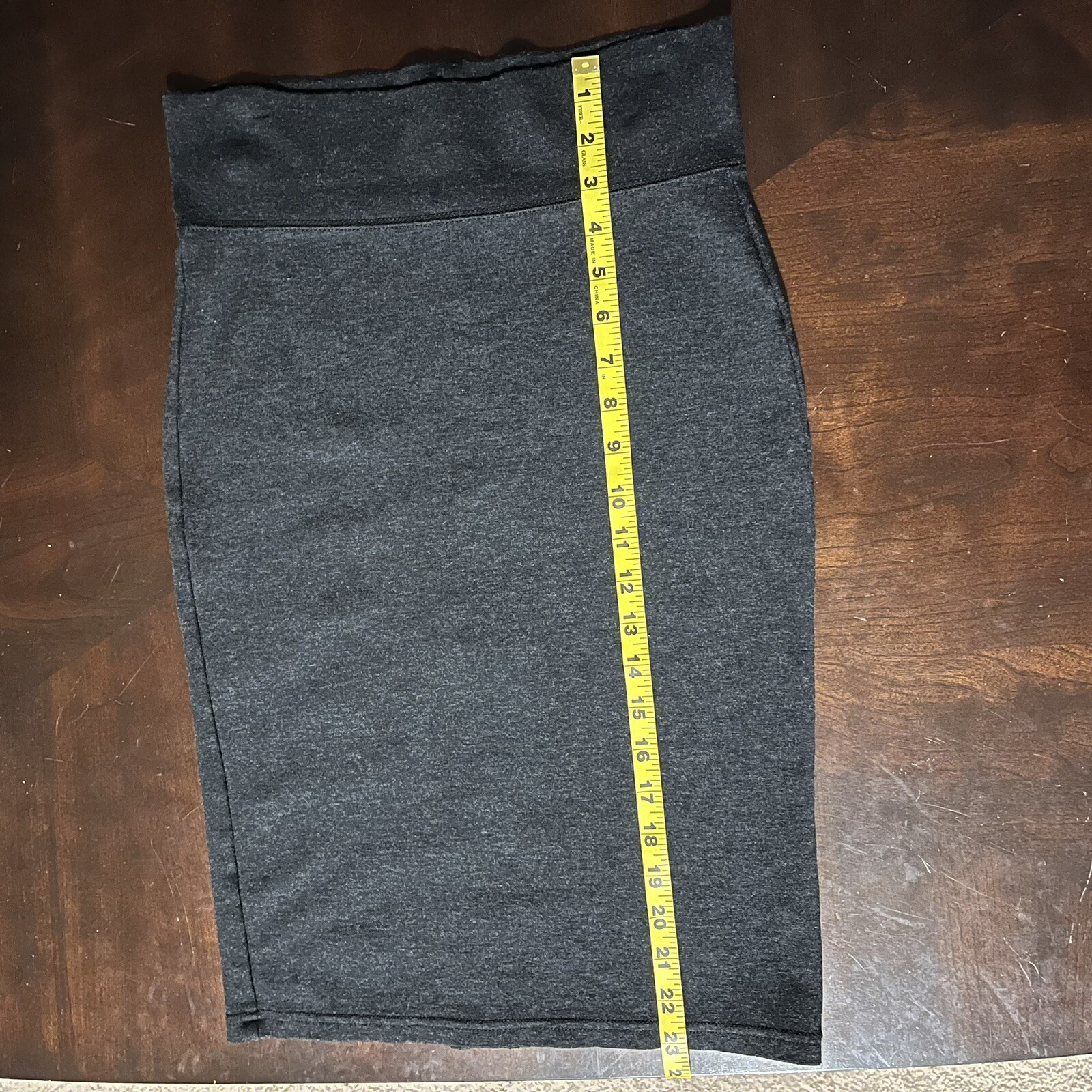 Basic Solid Ponte Knee Length Slit High Waist Cha… - image 9