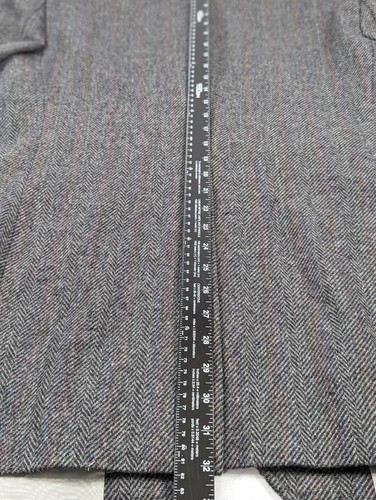 Haggar Blazer Sport Coat Sport Jacket Wool Chalk Line Tweed 46L Slim Dark Gray - Picture 8 of 12