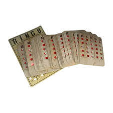 Vintage Finger-Tip Bingo Cards (Made in USA, 32 cards)