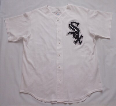 Vintage Rare Chicago White Sox Majestic Button Up Jersey Mesh Size