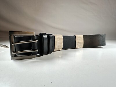【希少】LEVI’S / double ring leather belt LEVI'S 11LV0277 DOUBLE PRONG BUCKLE & BLACK LEATHER BELT 44