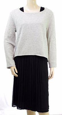 I CODE by IKKS robe plissée noire Sweat gris argent femme taille