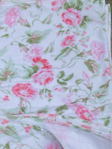 Laura Ashley MORNING GLORIA Badetuch-Set Velours rosa grün Blumen 3-teilig - Bild 6 von 9