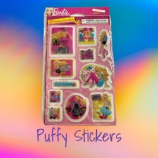 Barbie Doll Puffy Stickers Set of 22 Retro 90s Mattel SEALED NEW NOS Puff 2012