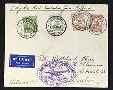 AUSTALIA 1931 MELBOURNE - BATAVIA - HOLLAND F/VF