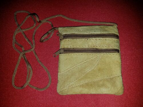 Small Brown 2 Zippered Pouch Night Out On The Town Pouch  - Picture 1 of 3