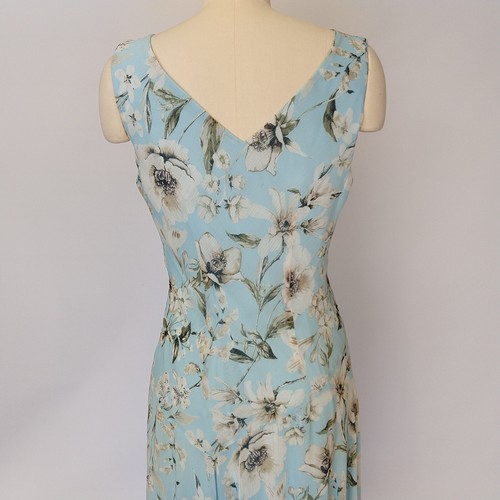 Abito midi vintage Y2K blu floreale taglia 6 S scollo a V taglio sbiadito fata capricciosa - Foto 7 di 10