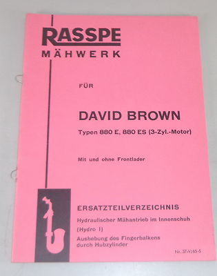 Parts Catalog Rasspe Mower for David Brown Tractor Stand 05/1965