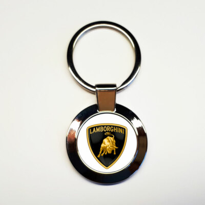 LAMBORGHINI Round Stainless Steel Keychain 
