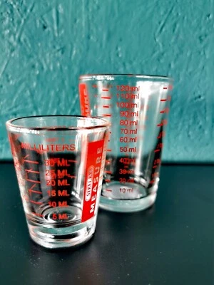 Steelex Mini/Midi Glass Measure Cup Teaspoons Tablespoons Ounces Millilitres