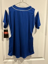 Maillot De Baseball Rawlings Fille - Blanc Et Bleu - Taille XL Jeunesse - Neuf