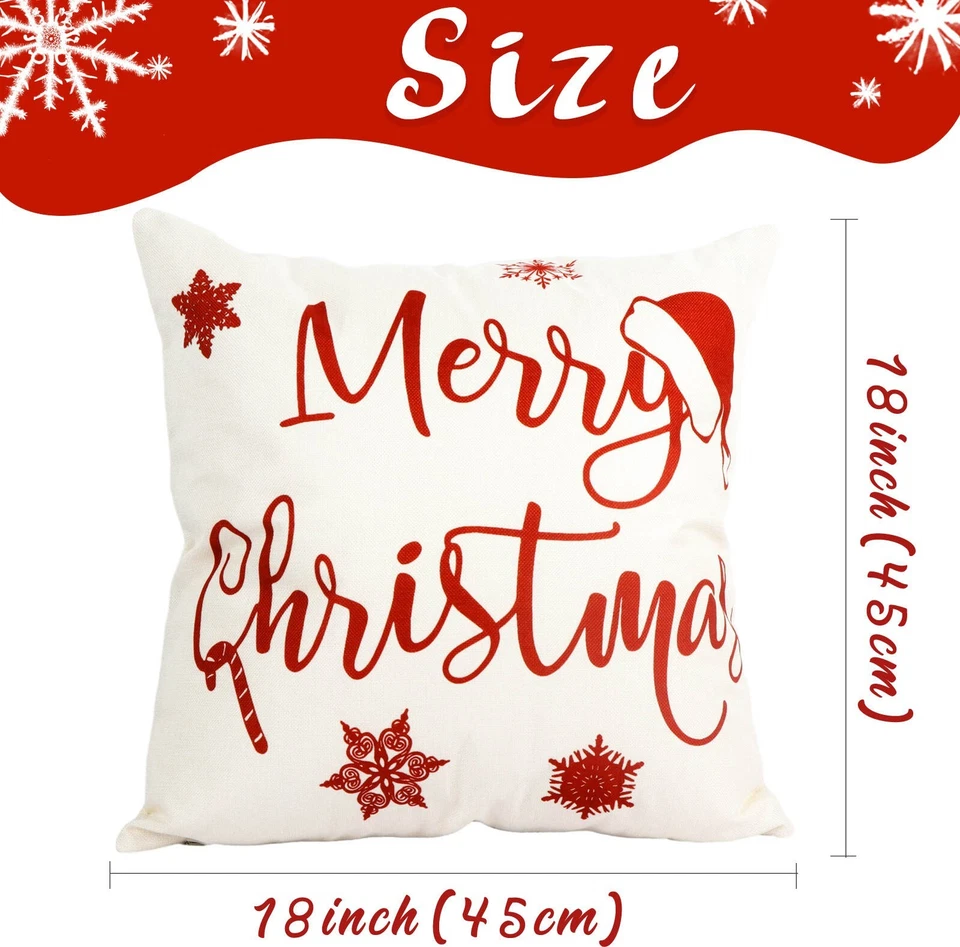 4 pieces, Christmas Throw Pillow Cover set of 4 - 18X18 - Изображение 3 из 4