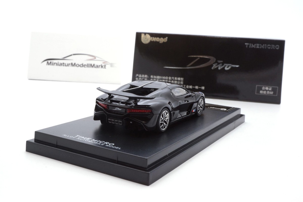 Bugatti Divo - Diamant Schwarz - 1:64 - Timemicro x Bburago