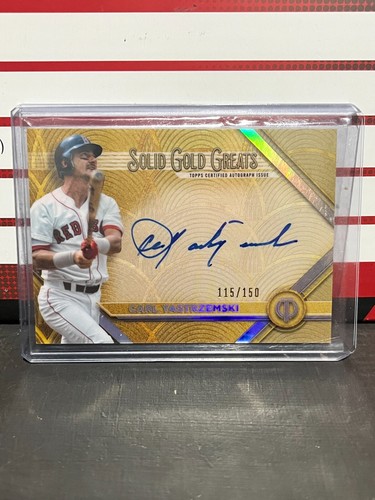 Carl Yastrzemski 2022 Topps Tribute SOLID GOLD GREATS Auto #/150 Boston Red Sox