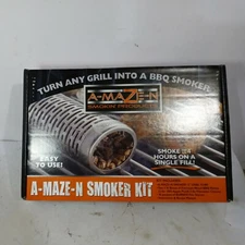 A-MAZE-N Smokers Kit Premium Wood BBQ Pellets 12" Oval Tube New