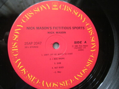 NICK MASON Fictitious Sports JAPAN LP 25AP2047 OBI Sticker marks