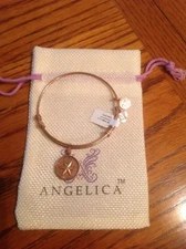 Angelica "Rose Gold Tone" Hope Pink Finish Brass Expandable Bangle NWT