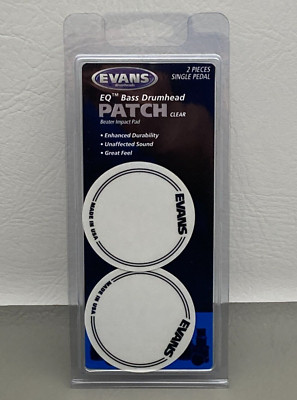 Evans EQ Bass Drumhead Patch Beater Impact Pad Clear New 2 Pack