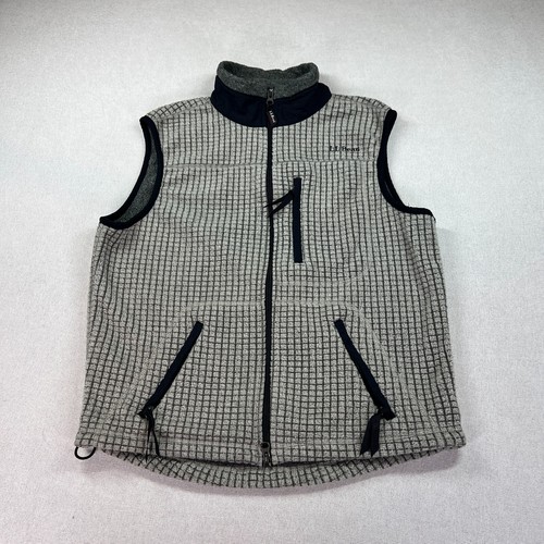 VTG 90's LL Bean Vest Mens Sz Small Beige Full Zip Waffle Fleece Hiking Made USA - Picture 5 of 21