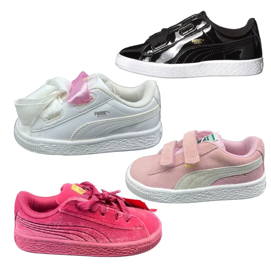 Puma Basket Heart Patent Suede Little Kids Sneakers Casual Shoes Size 8C 2Y