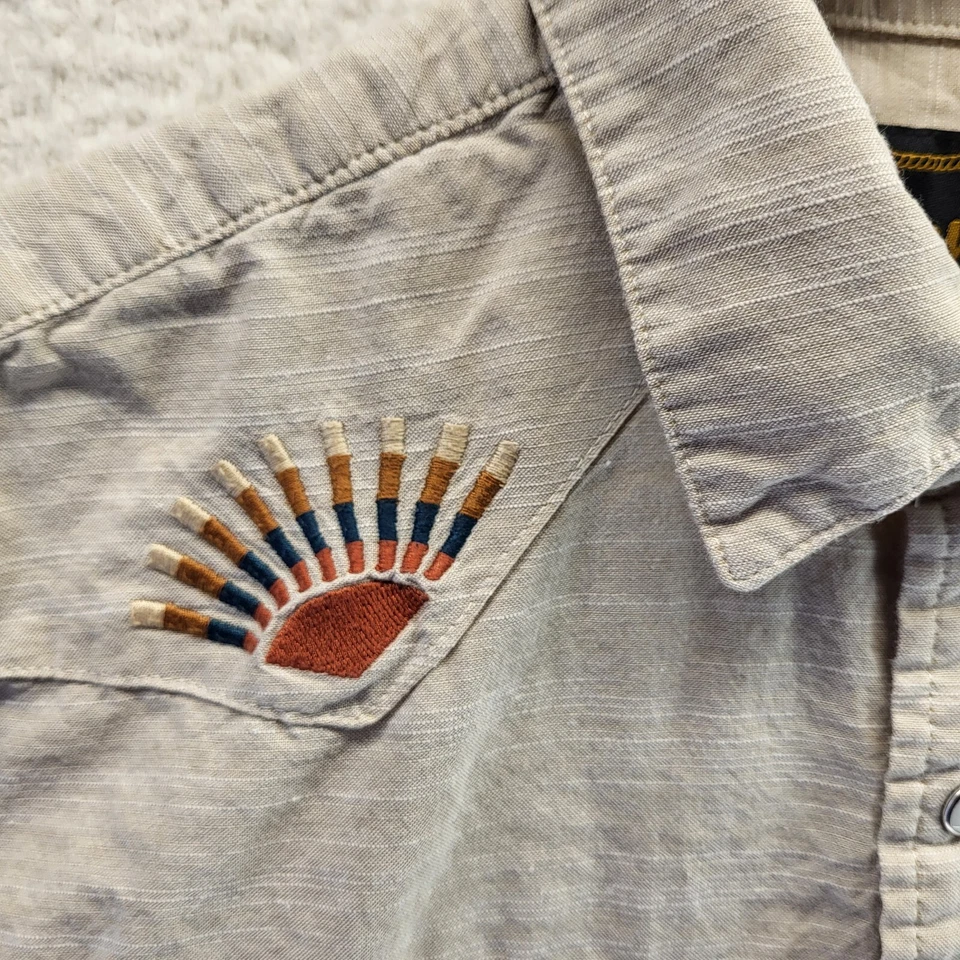 Howler Bros Button Shirt Mens Small Gaucho Western Pearl Snap Rising Sun - Image 4 of 4