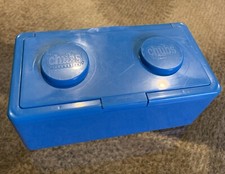 Vintage Chubs Baby Wipes Lego Blocks Stackable Storage Container - Blue