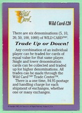1992 Wild Card Football Checklist #3 Wild Card #120 (Cards 81-120)👍