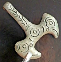 SCARCE VIKING ERA NORSE SILVERED THOR HAMMER AMULET CIRCA 900 - 1100 AD