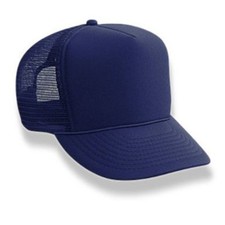 Retro Foam  Mesh Trucker Baseball Hat, Navy Blue