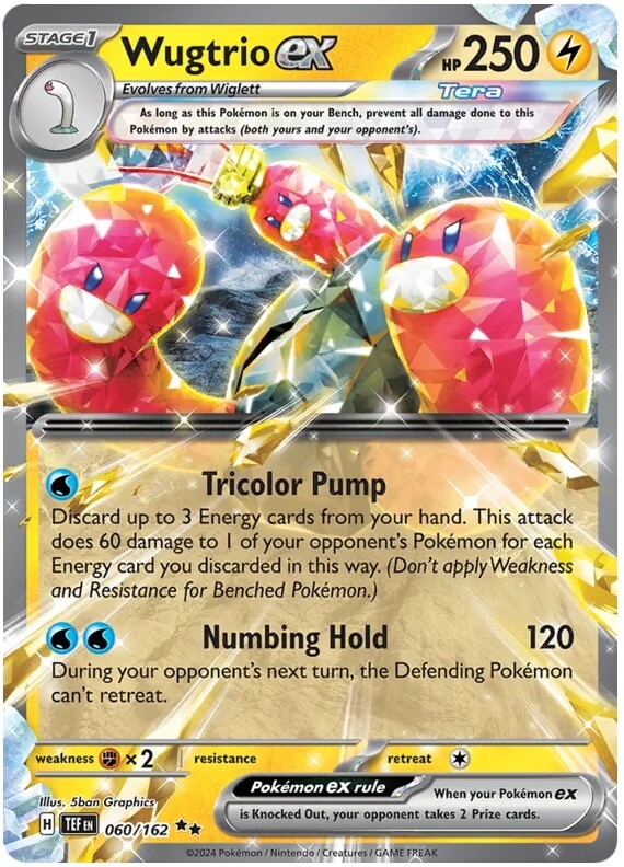 Wugtrio ex - 060/162 Temporal Forces Double Rare Pokemon - NM/MINT