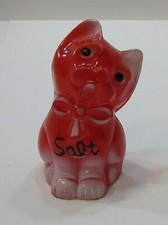 Vintage 1940's Red Catalin Plastic Cat 3" Tall Old Single Salt Shaker