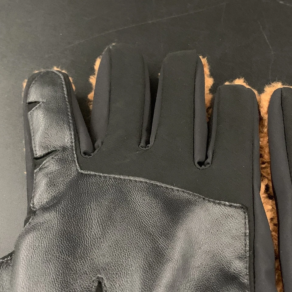 GUANTE UGG SHERPA PARA HOMBRE L/XL CON PARCHE DE PALMA CONDUCTOR DE CUERO ~ MADERA DURA MARRÓN Foto 4 de 4