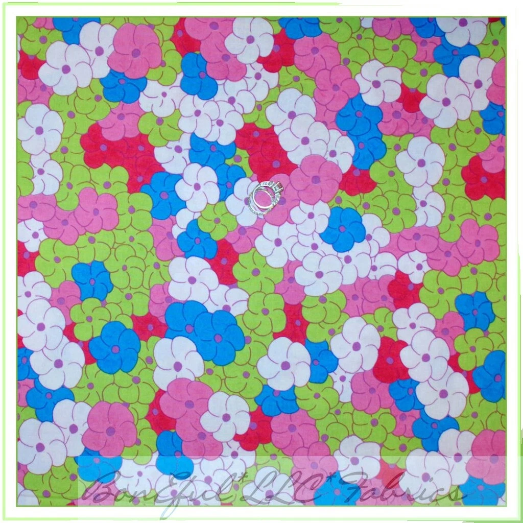 Calico Floral Fabric Cushion