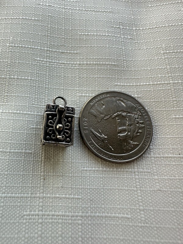Vintage Prayer Box Charm/pendant And Earrings