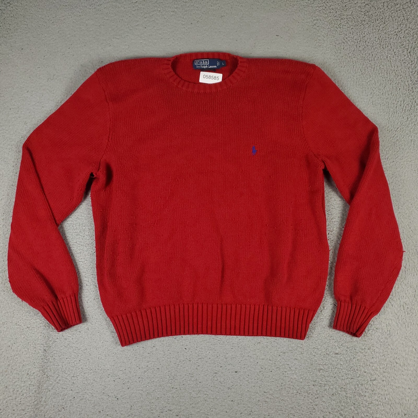 Polo Ralph Lauren maglione uomo grande rosso pony casual pullover felpa *