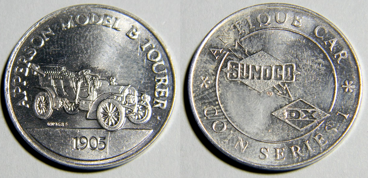 Sunoco DX Antique Car Coin Series 1 - Token Apperson Model B Tourer