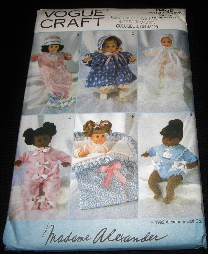 VOGUE #8495 - 14" MADAME ALEXANDER DOLL CLOTHING SEWING PATTERN UNCUT FF - Image 2 of 4