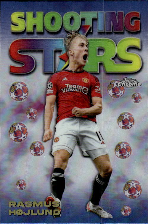 2023-24 Topps Chrome UEFA Rasmus Hojlund #98-10 1998 Shooting Stars Insert