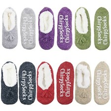 Adult Super Soft Warm Fuzzy Fancy Yarn Slippers Non-Slip Lined Socks, 6 Pairs